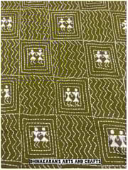 Mehndi Green Warli Full Kanthawork Blouse Piece
