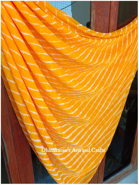 Mango Yellow Lehariya Saree