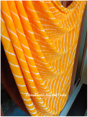 Mango Yellow Lehariya Saree