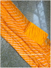Mango Yellow Lehariya Saree