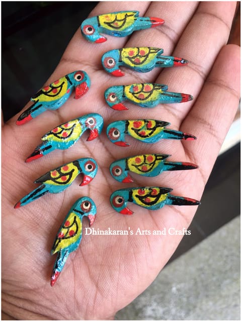 Steel Blue Parrot Buttons