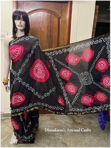 Moha Art Silk Bandhani Saree