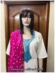 Art Silk Bandhani Dupatta - RANI PINK