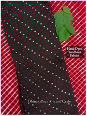 HOT BLACK Bandhani Fabric