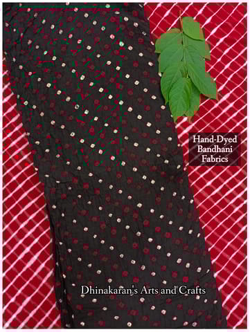 HOT BLACK Bandhani Fabric