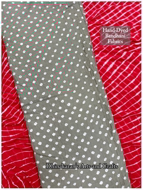 GREY Bandhani Fabric