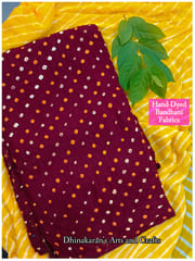 BURGUNDY Bandhani Fabric
