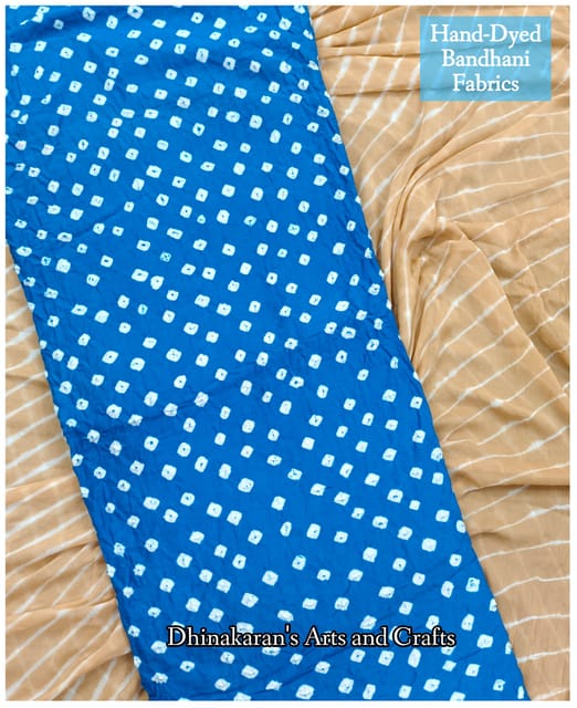 SKY BLUE Bandhani Fabric