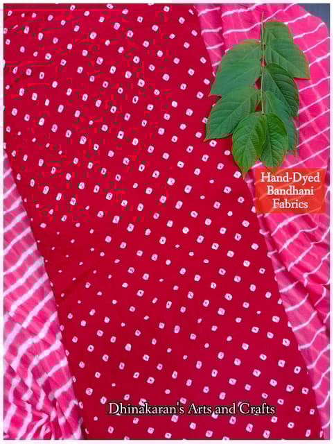 RED Bandhani Fabric