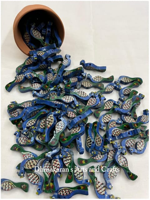 Dark Blue Peacock Buttons