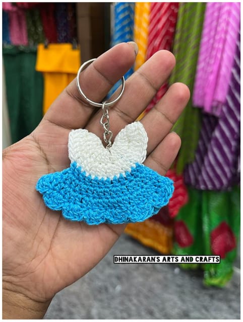 Mini Frock Crochet Keychain