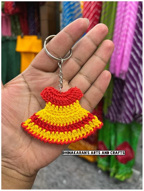 Mini Frock Crochet Keychain