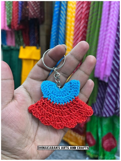 Mini Frock Crochet Keychain