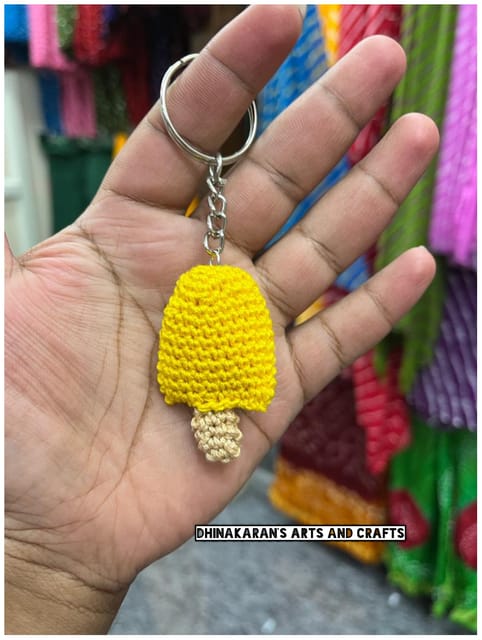 Ice Cream Crochet Keychain