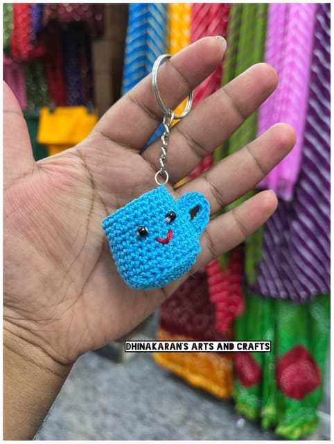 Coffee Mug Crochet Keychain