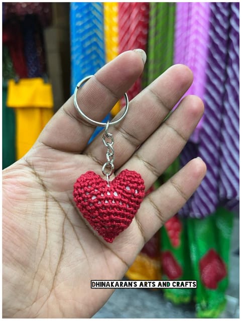 Heart Crochet Keychain