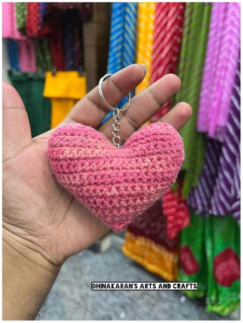Heart Crochet Keychain