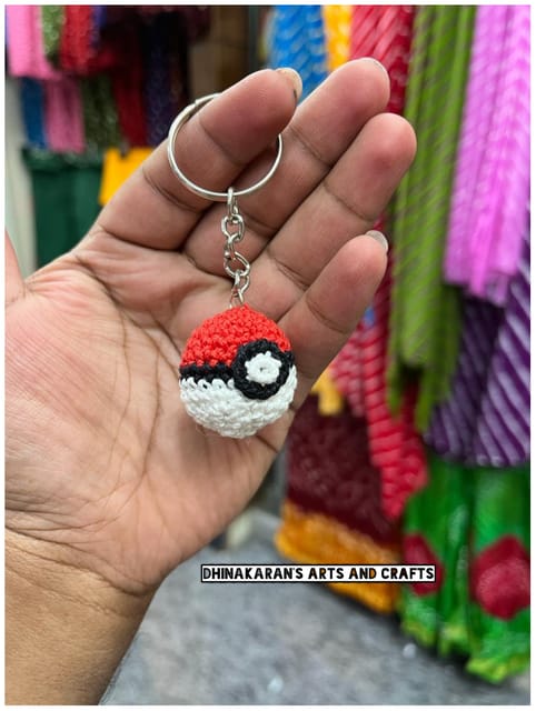 Pokemon Ball Crochet Keychain