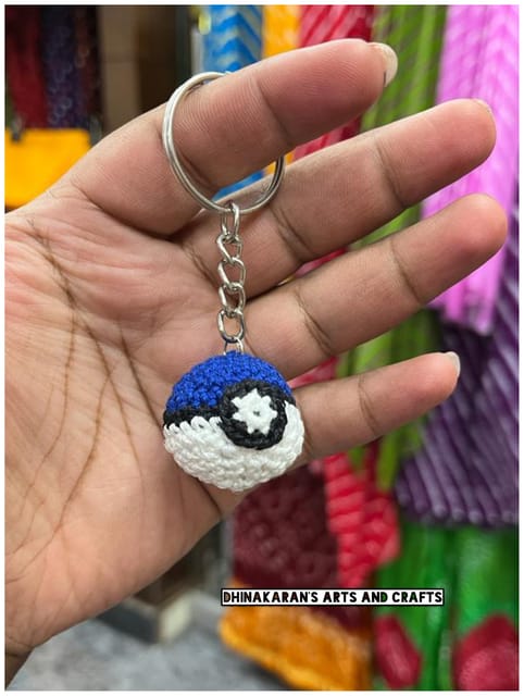 Pokemon Ball Crochet Keychain