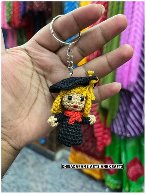 Graduate Crochet Keychain