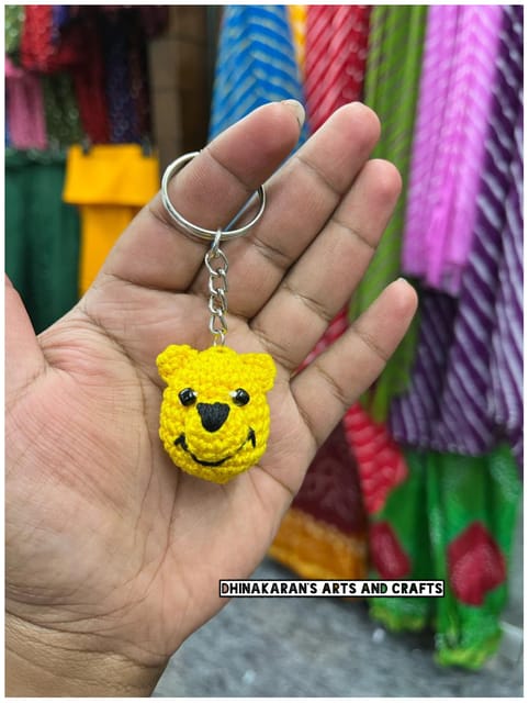 Pooh Crochet Keychain