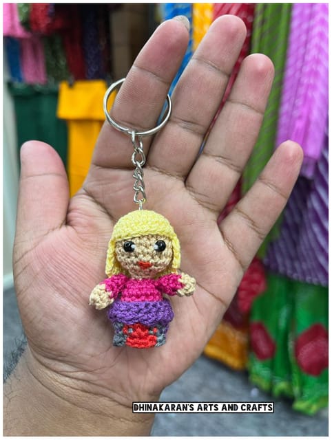 Cute Doll Crochet Keychain