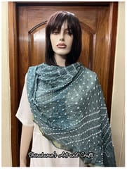 Art Silk Bandhani Dupatta - GREY