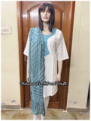 Art Silk Bandhani Dupatta - GREY