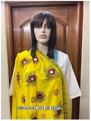 Ethnic Kutchwork Dupatta - YELLOW