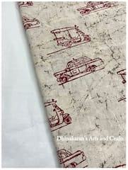 AUTO CAR Block Print Fabric