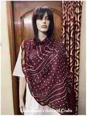 Art Silk Bandhani Dupatta - BROWN
