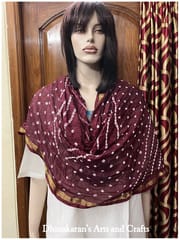 Art Silk Bandhani Dupatta - BROWN