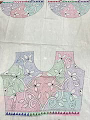 Floral Kanthawork Blouse Piece