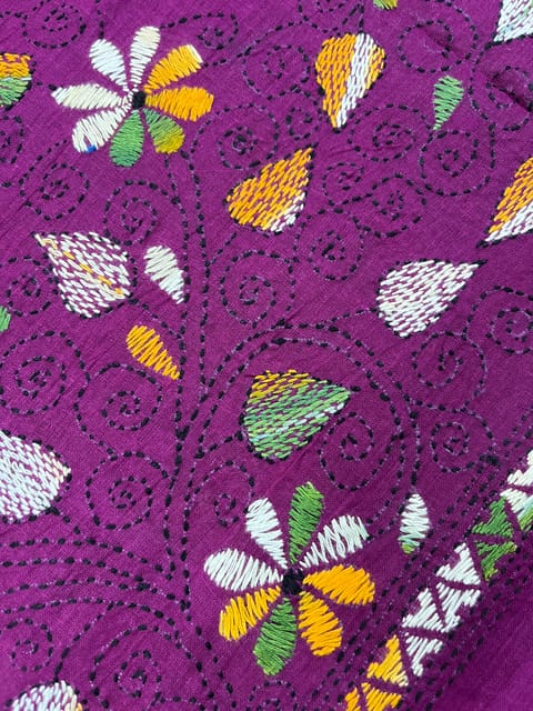 Floral Kanthawork Blouse Piece