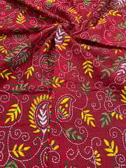 Floral Kanthawork Blouse Piece