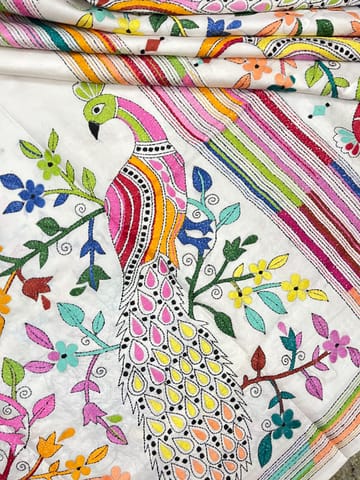 Peacock Kanthawork Saree