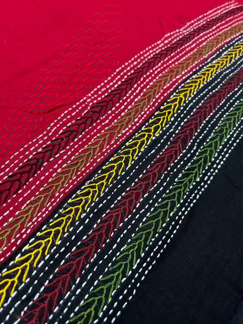 Dual Color Kanthawork Blouse Piece