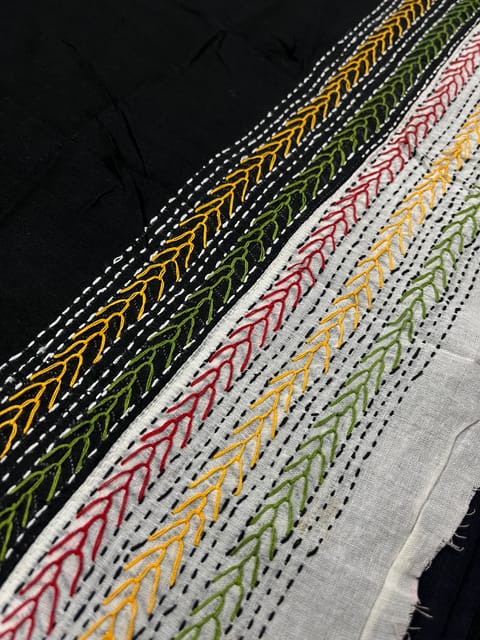 Dual Color Kanthawork Blouse Piece