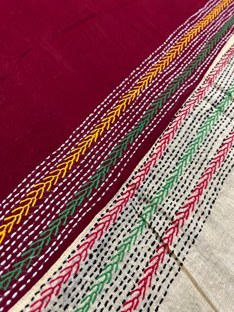 Dual Color Kanthawork Blouse Piece