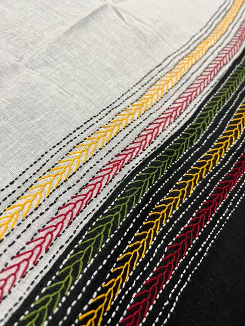 Dual Color Kanthawork Blouse Piece