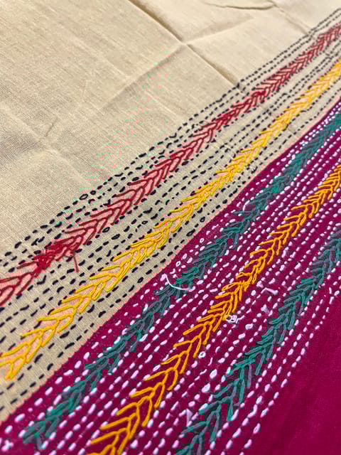 Dual Color Kanthawork Blouse Piece