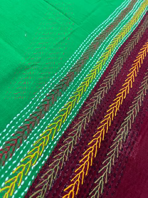 Dual Color Kanthawork Blouse Piece