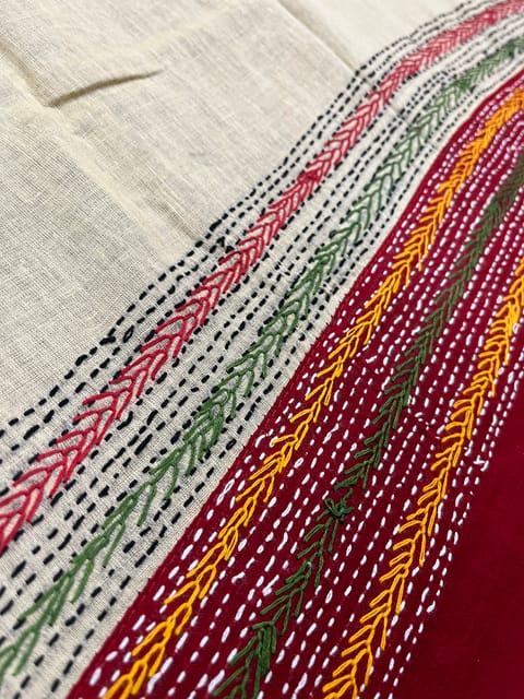 Dual Color Kanthawork Blouse Piece