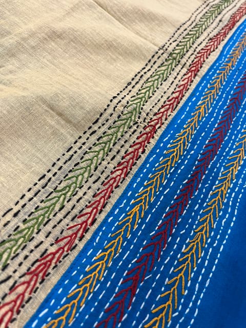 Dual Color Kanthawork Blouse Piece