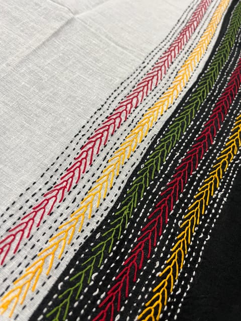 Dual Color Kanthawork Blouse Piece