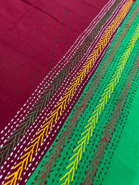 Dual Color Kanthawork Blouse Piece