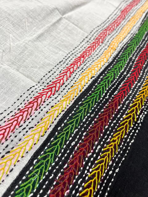 Dual Color Kanthawork Blouse Piece