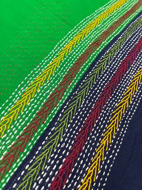Dual Color Kanthawork Blouse Piece