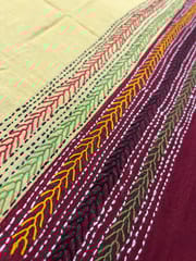 Dual Color Kanthawork Blouse Piece
