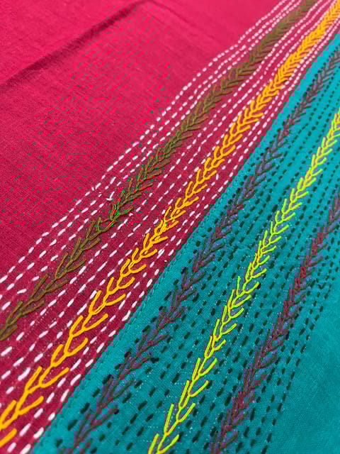 Dual Color Kanthawork Blouse Piece